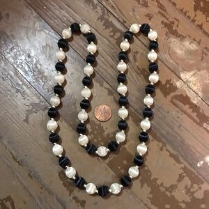 Vintage Silk Beads- Navy and White